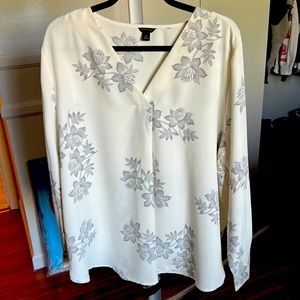 Ann taylor mixed media blouse